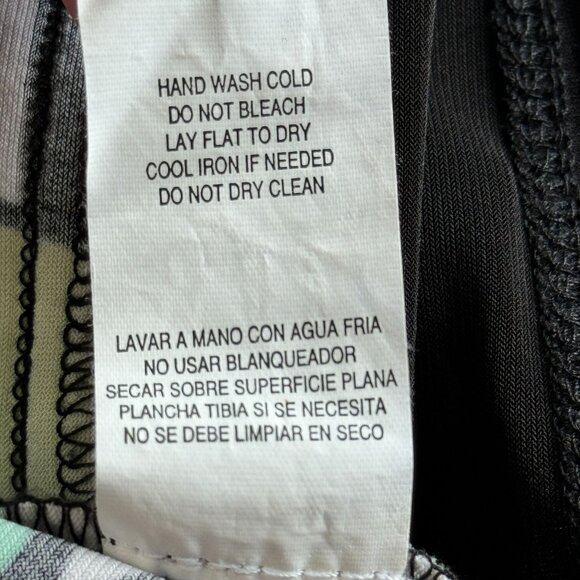 City Triangles Patterned Summer Dress Womens S Green Sleeveless Padded Back Tie - Picture 11 of 11